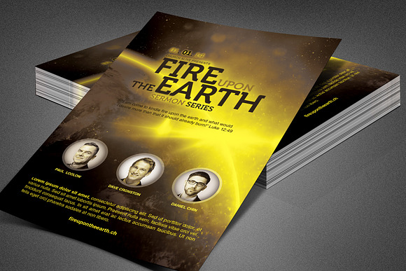 Fire Upon the Earth Church Flyer in Invitation Templates - product preview 3