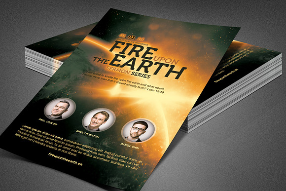 Fire Upon the Earth Church Flyer in Invitation Templates - product preview 4