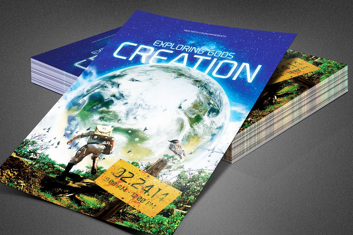 Exploring Creation Church Flyer in Invitation Templates - product preview 8