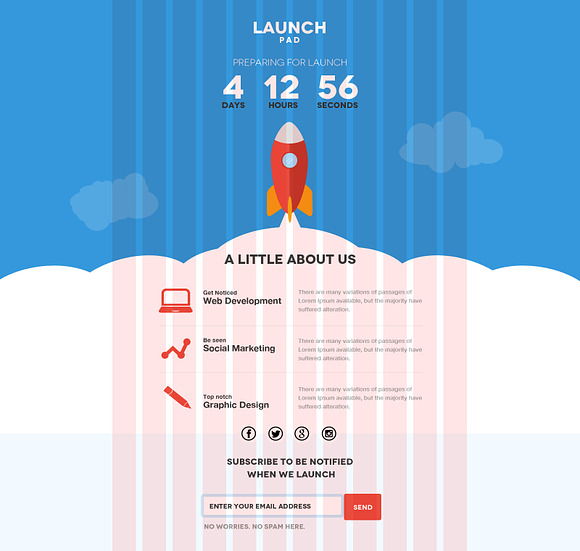 Launch Pad-Coming Soon PSD Template in Landing Page Templates - product preview 2