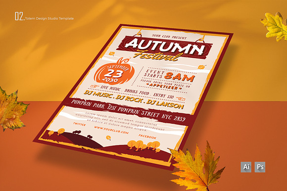 AUTUMN FESTIVAL FLYER 1 in Invitation Templates - product preview 2