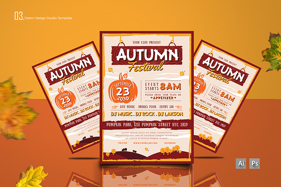 AUTUMN FESTIVAL FLYER 1 in Invitation Templates - product preview 3