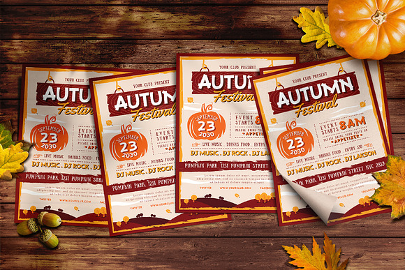 AUTUMN FESTIVAL FLYER 1 in Invitation Templates - product preview 4