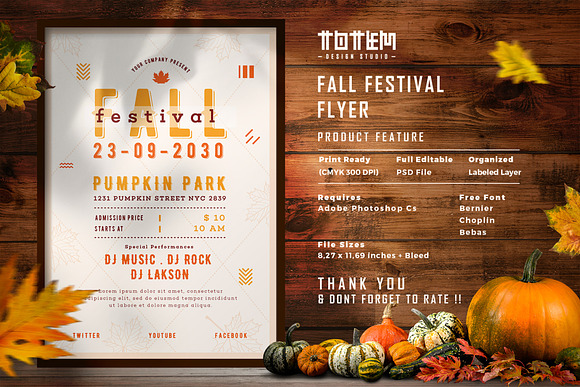 FALL FESTIVAL FLYER in Invitation Templates - product preview 4