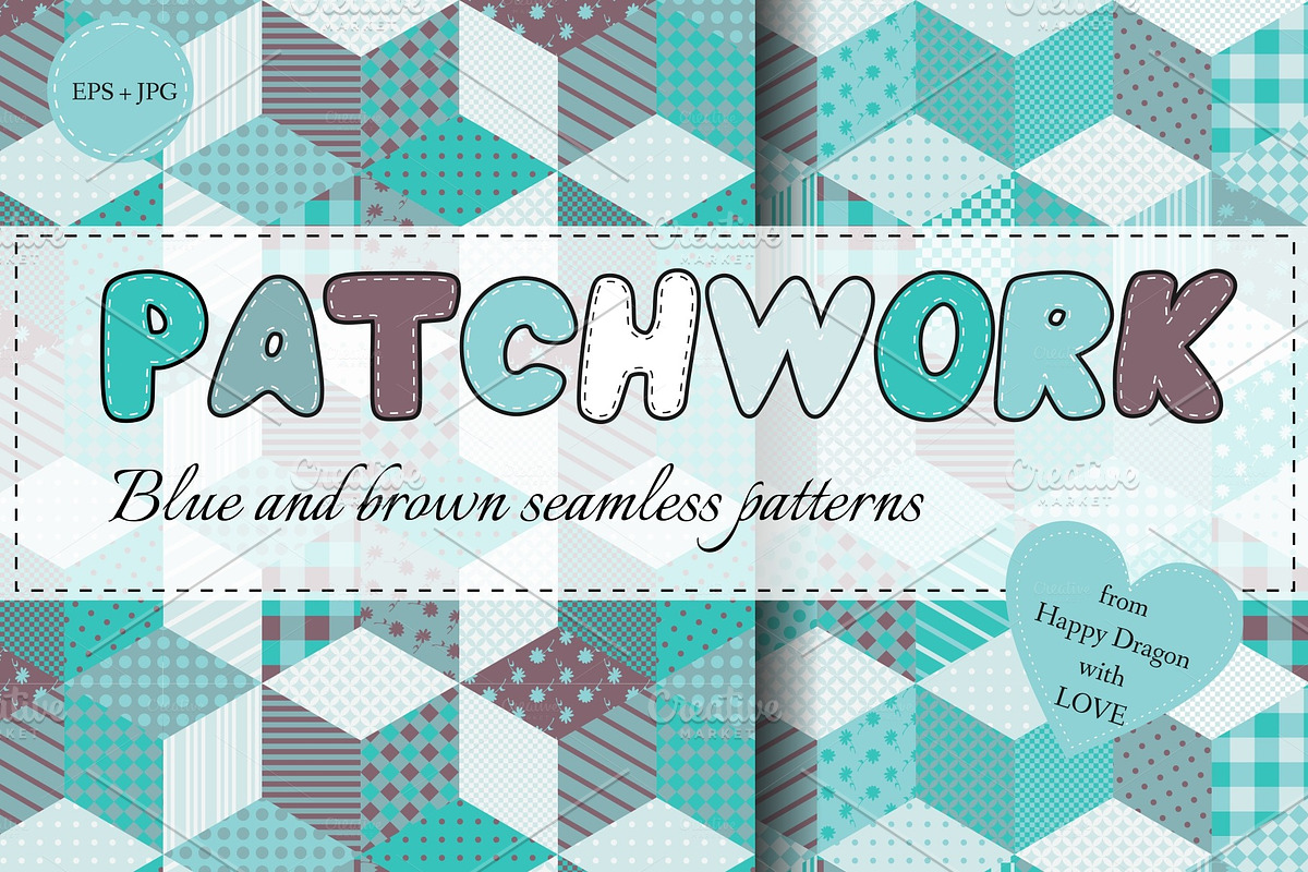 Collection of patchwork patterns in Patterns - product preview 8