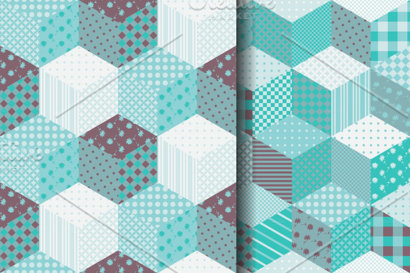 Collection of patchwork patterns in Patterns - product preview 2
