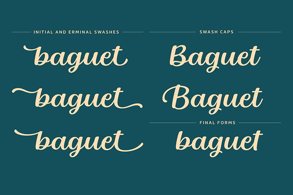 Baguet Script Italic in Italic Fonts - product preview 10