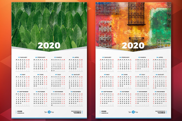Calendar Poster 2020 in Stationery Templates - product preview 2