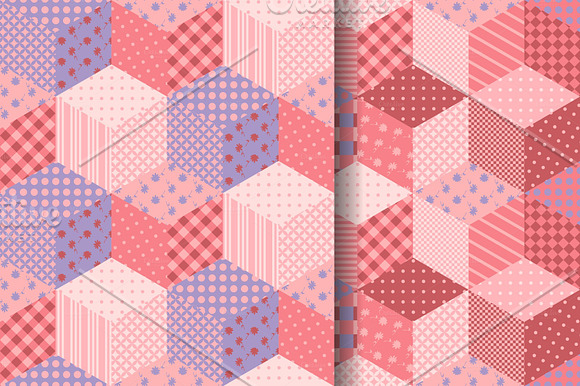 Collection of pink patchwork in Patterns - product preview 1