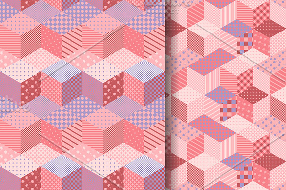Collection of pink patchwork in Patterns - product preview 2
