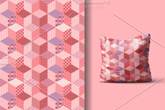 Collection of pink patchwork in Patterns - product preview 4