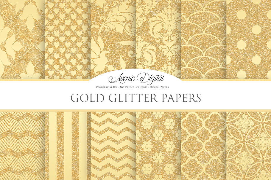 Gold Glitter Digital Paper