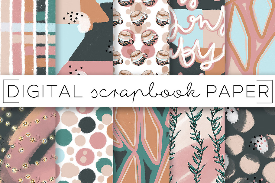 Warm Toned Abstract Paper Bundle in Patterns - product preview 8