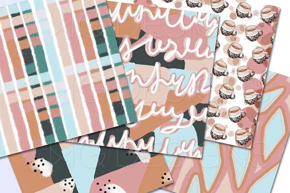 Warm Toned Abstract Paper Bundle in Patterns - product preview 2