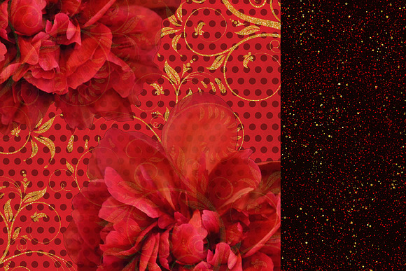 Red Paprer Pack, Floral background in Textures - product preview 2