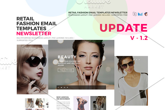 Responsive Fashion Email Templates in Mailchimp Templates - product preview 3