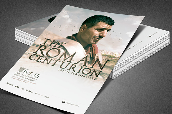 Roman Centurion Church Flyer in Invitation Templates - product preview 3