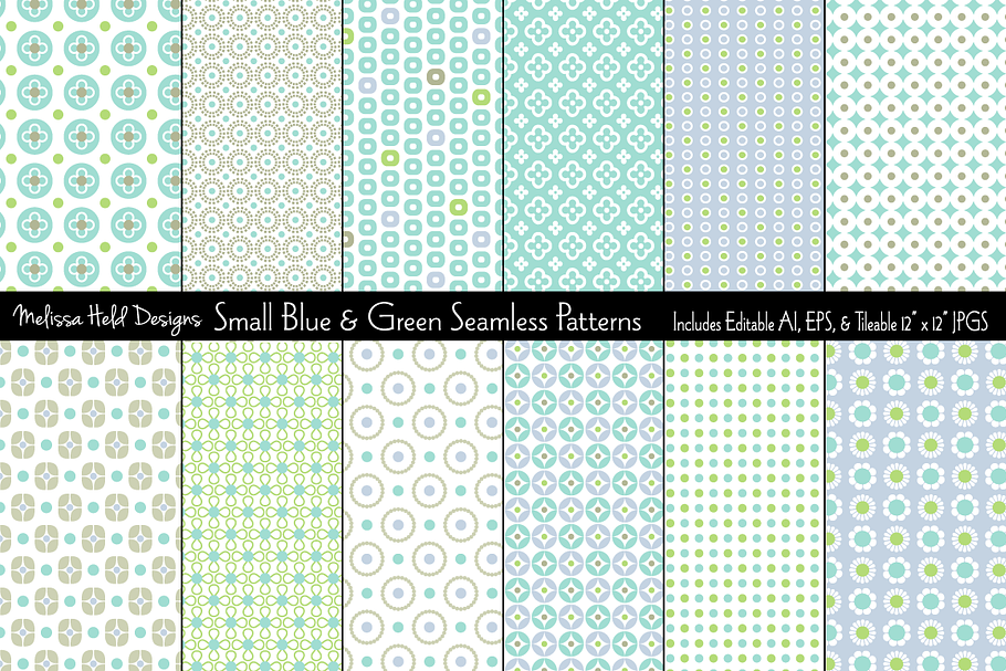 Seamless Blue & Green Geometrics