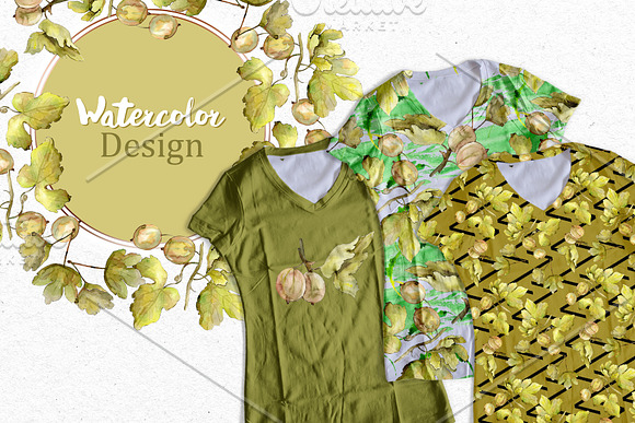 Watercolor Gooseberry PNG collection in Illustrations - product preview 6