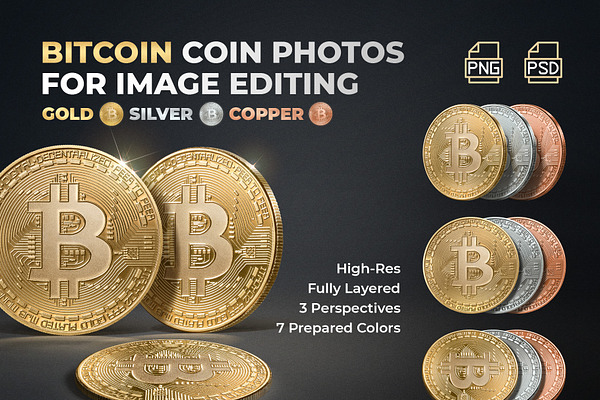 Bitcoin Coin Photos - BTC XBT Crypto
