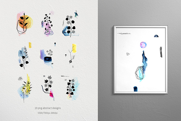 Modern graphic elements. Art leaves in Objects - product preview 4
