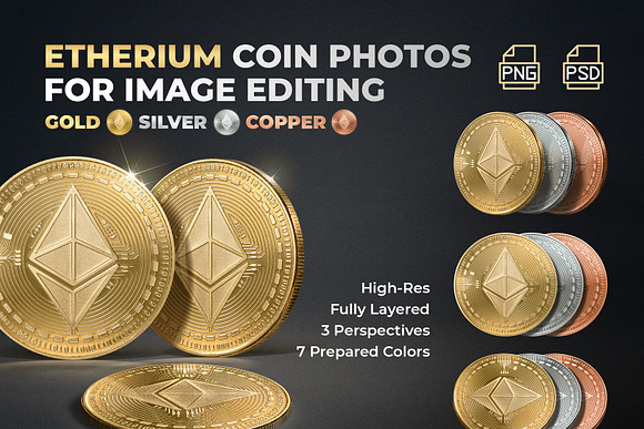 Etherium Coin Photos - ETH Crypto in Objects - product preview 1