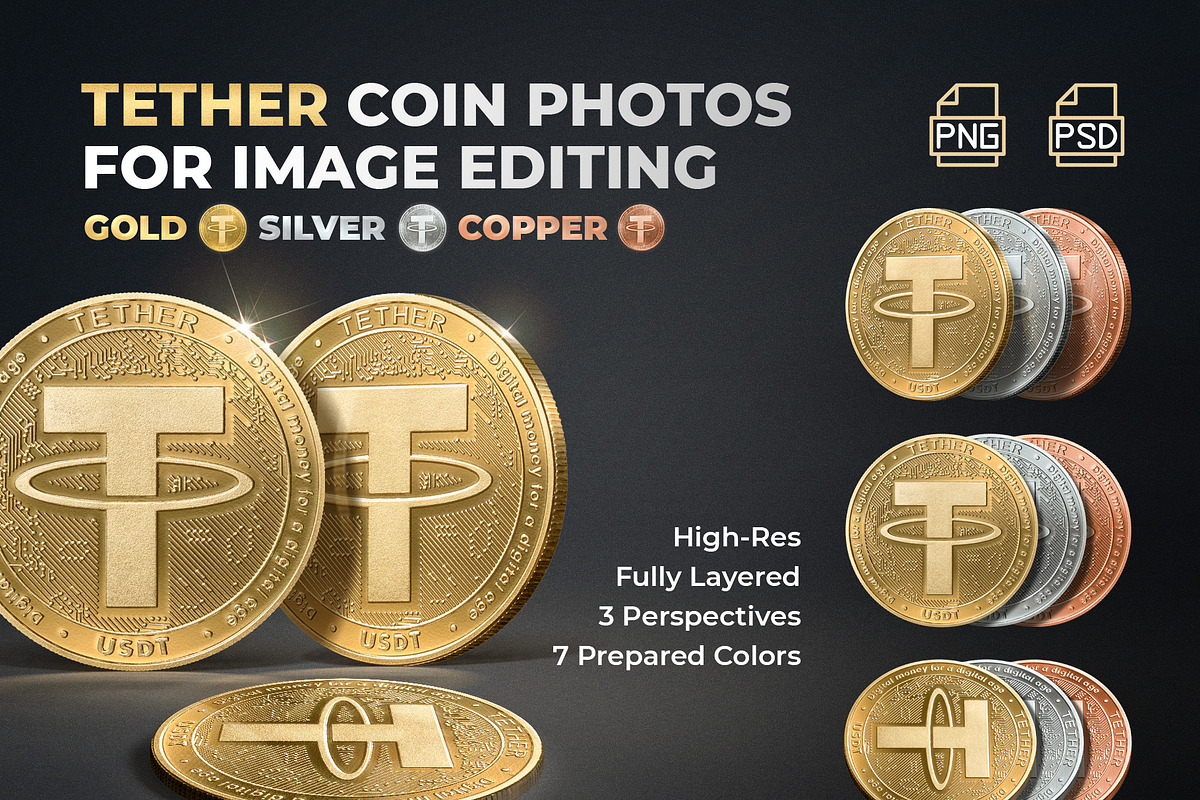 Tether Coin Photos - USDT Crypto in Objects - product preview 8