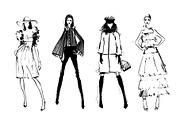 Fashion illustrations. Models sketch