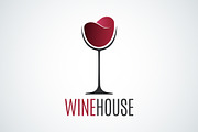 Wine glass logo background