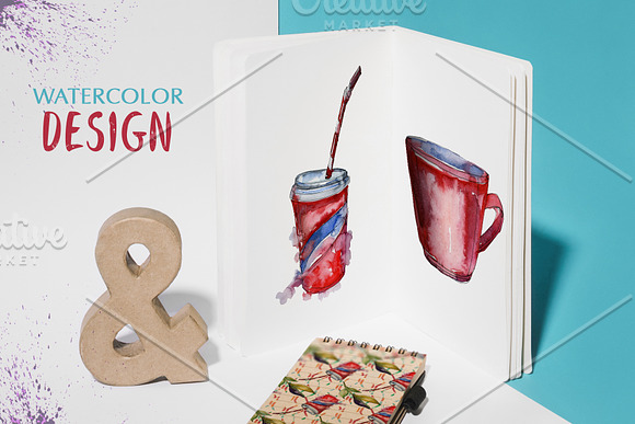 Watercolor Drinks. PNG set in Illustrations - product preview 4