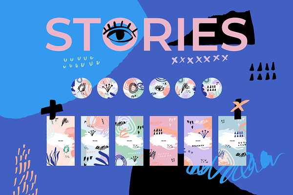 Stories Icons & Backgrounds Set
