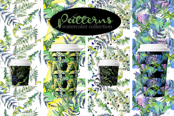 Fern Watercolor png in Illustrations - product preview 2