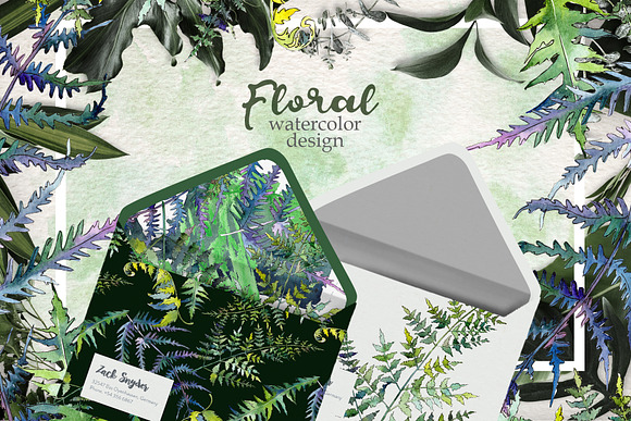 Fern Watercolor png in Illustrations - product preview 3