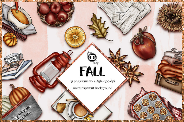 Fall set of cliparts