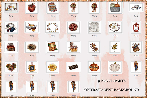 Fall set of cliparts in Illustrations - product preview 1