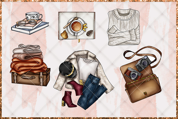 Fall set of cliparts in Illustrations - product preview 2