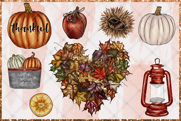Fall set of cliparts in Illustrations - product preview 6
