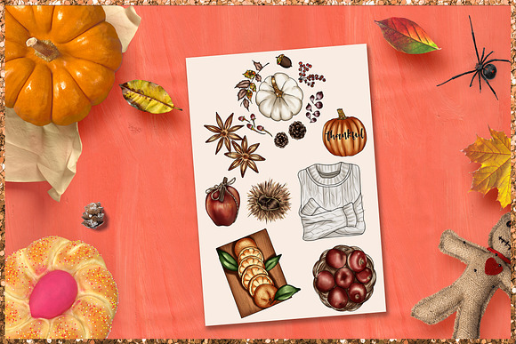 Fall set of cliparts in Illustrations - product preview 9