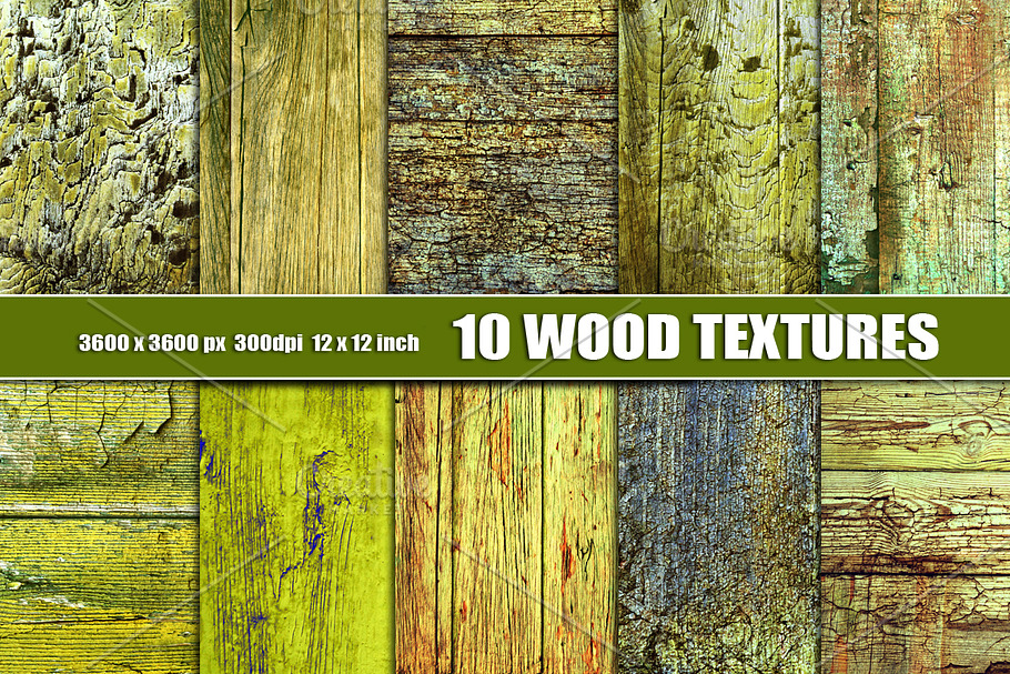 Old Green Wood Texture Background in Textures - product preview 8