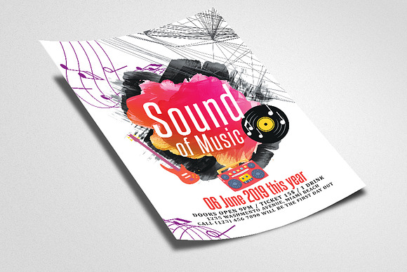Music Sound Flyer Template in Flyer Templates - product preview 1