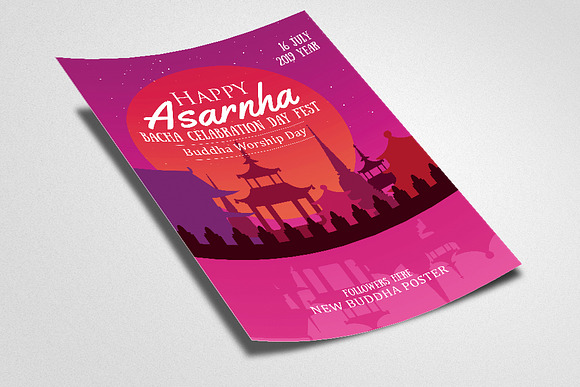 Asarnha Bucha Flyer Template in Flyer Templates - product preview 1