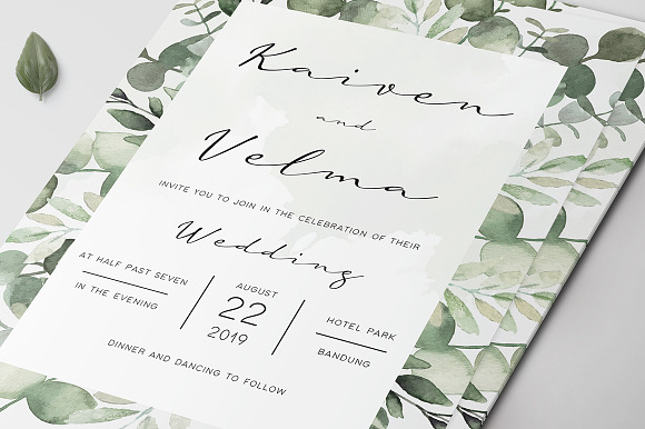Foliage Wedding Invitation in Wedding Templates - product preview 3
