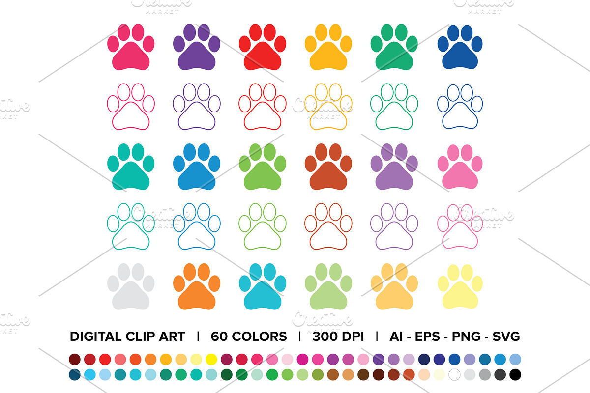 Dog Paw Graphic Set in Objects - product preview 8