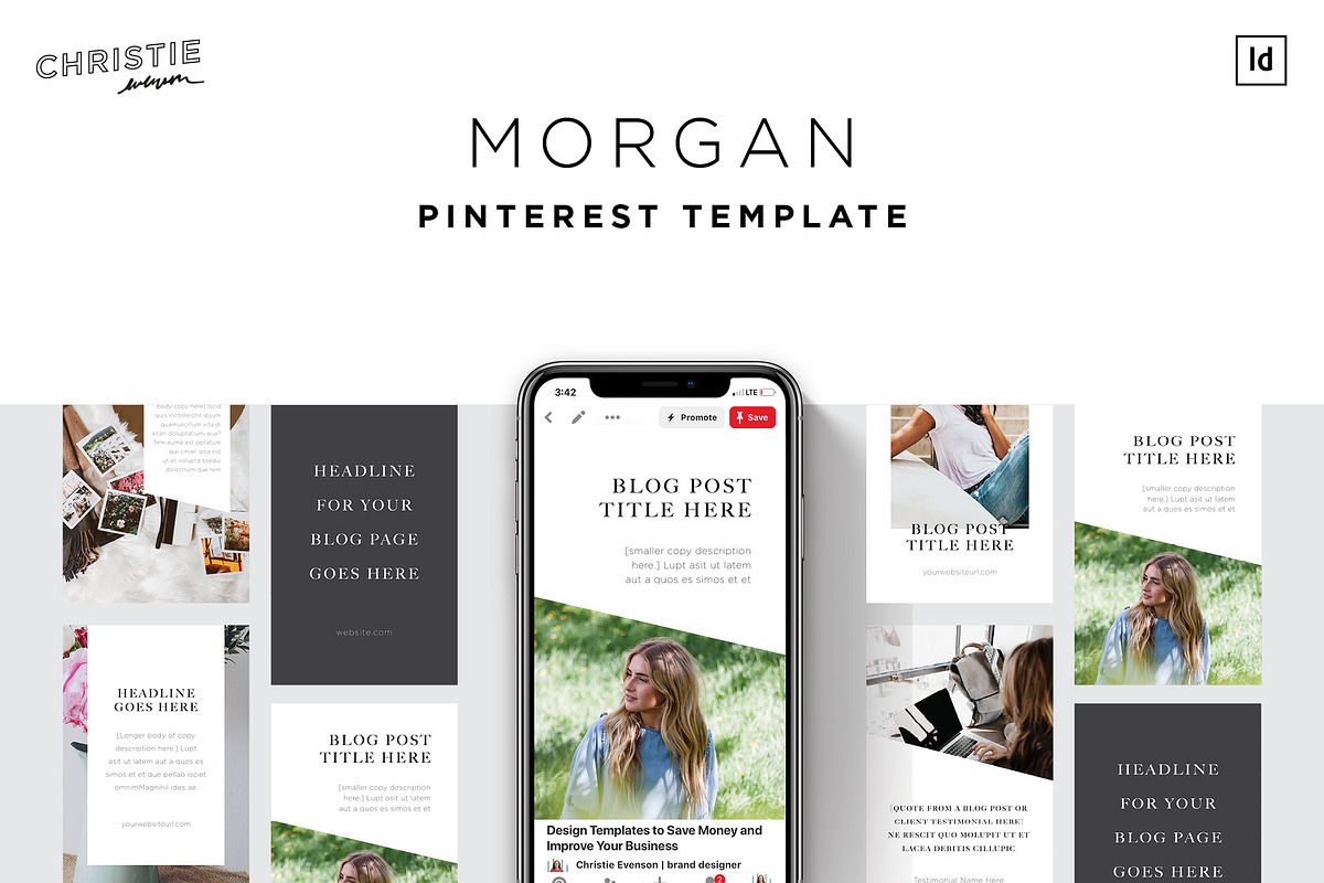 Morgan Pinterest Template in Pinterest Templates - product preview 8
