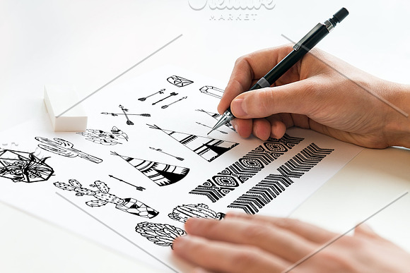 Tribal - Hand Drawn design elements in Illustrations - product preview 1