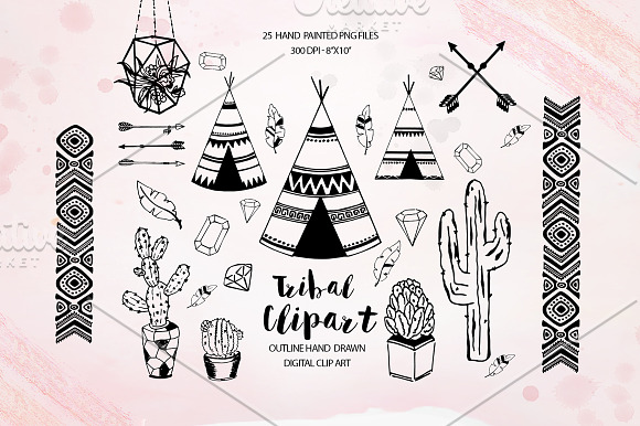 Tribal - Hand Drawn design elements in Illustrations - product preview 3