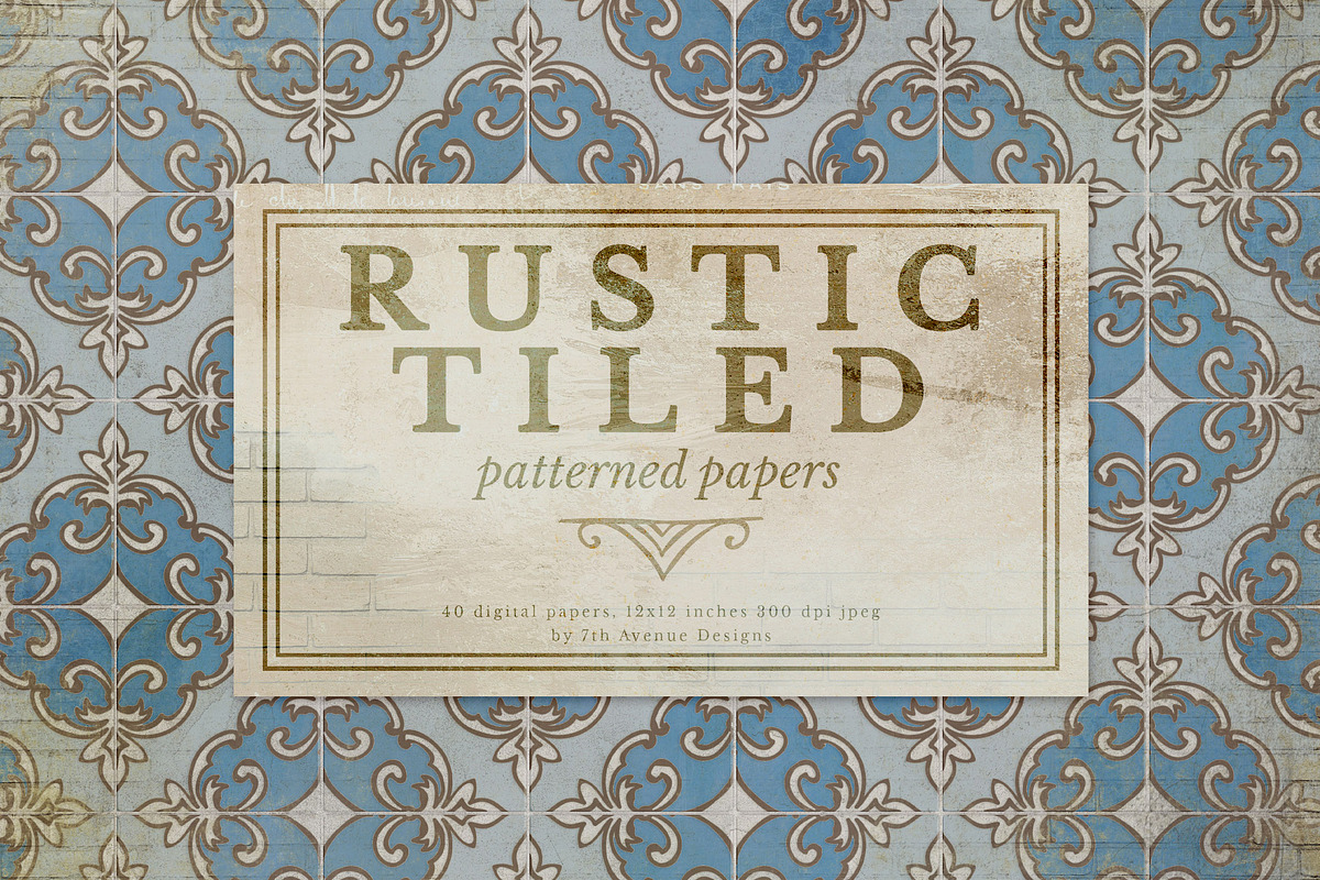 Rustic Tiled Papers in Patterns - product preview 8
