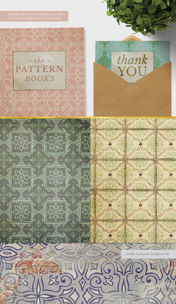 Rustic Tiled Papers in Patterns - product preview 1