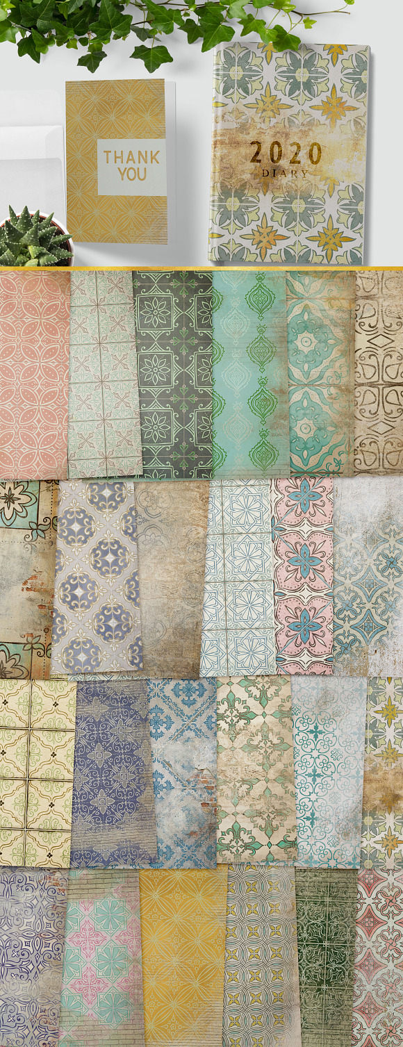 Rustic Tiled Papers in Patterns - product preview 3