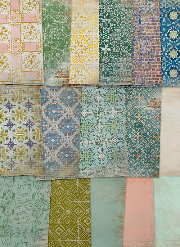 Rustic Tiled Papers in Patterns - product preview 4